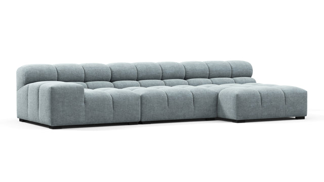 Tufty - Tufty Sectional, Small, Right Chaise, Cerulean Chenille