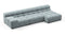 Tufty - Tufty Sectional, Small, Right Chaise, Cerulean Chenille