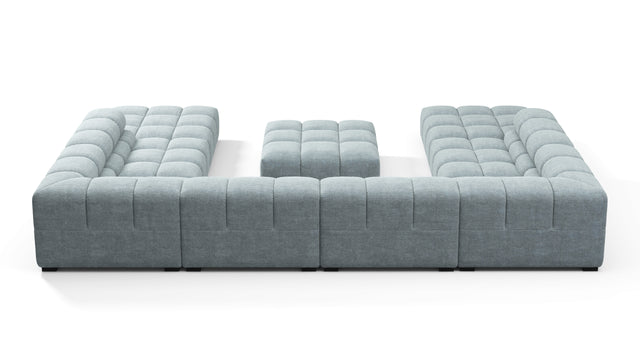Tufty - Tufty Sectional, U Shape, Cerulean Chenille