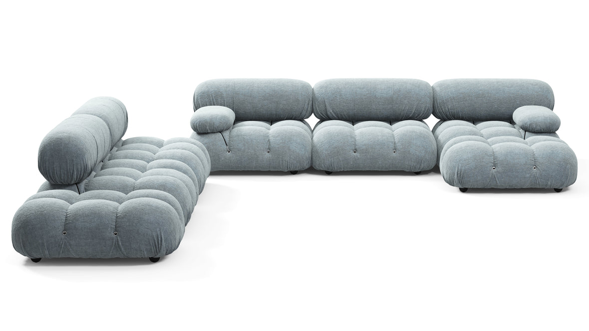 Bellini Large Sectional - Mario Bellini Large Sectional, Left Corner, Cerulean Chenille
