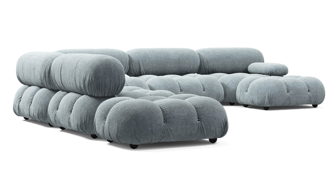 Bellini Large Sectional - Mario Bellini Large Sectional, Left Corner, Cerulean Chenille