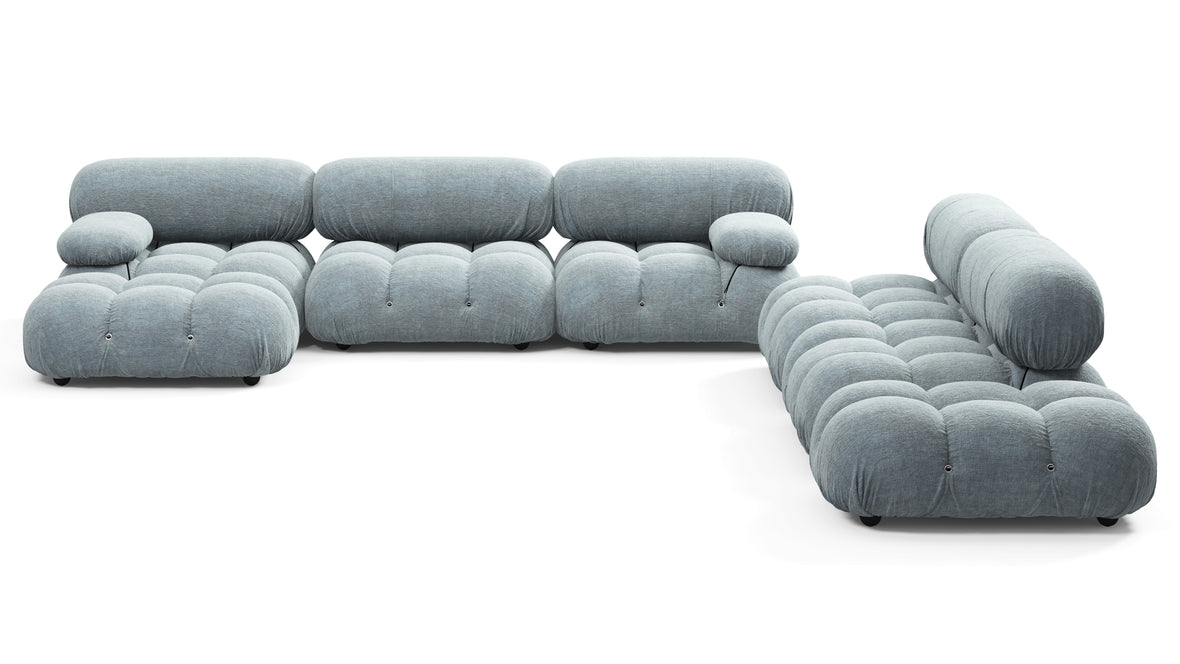 Bellini Large Sectional - Mario Bellini Large Sectional, Right Corner, Cerulean Chenille