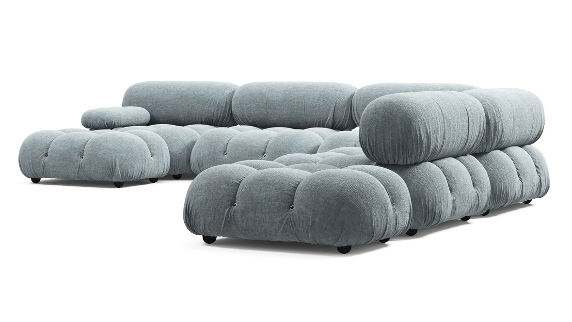 Bellini Large Sectional - Mario Bellini Large Sectional, Right Corner, Cerulean Chenille