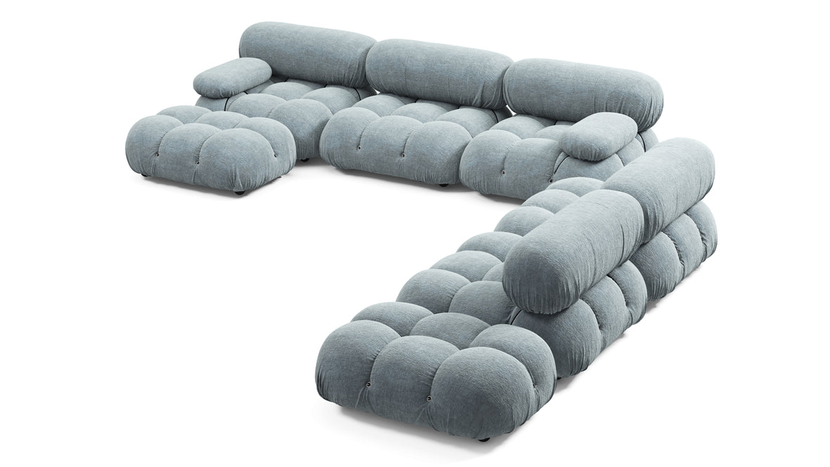 Bellini Large Sectional - Mario Bellini Large Sectional, Right Corner, Cerulean Chenille