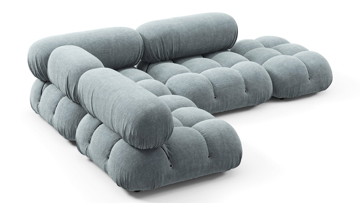 Bellini Sectional - Mario Bellini Sectional, Small Left Corner, Cerulean Chenille