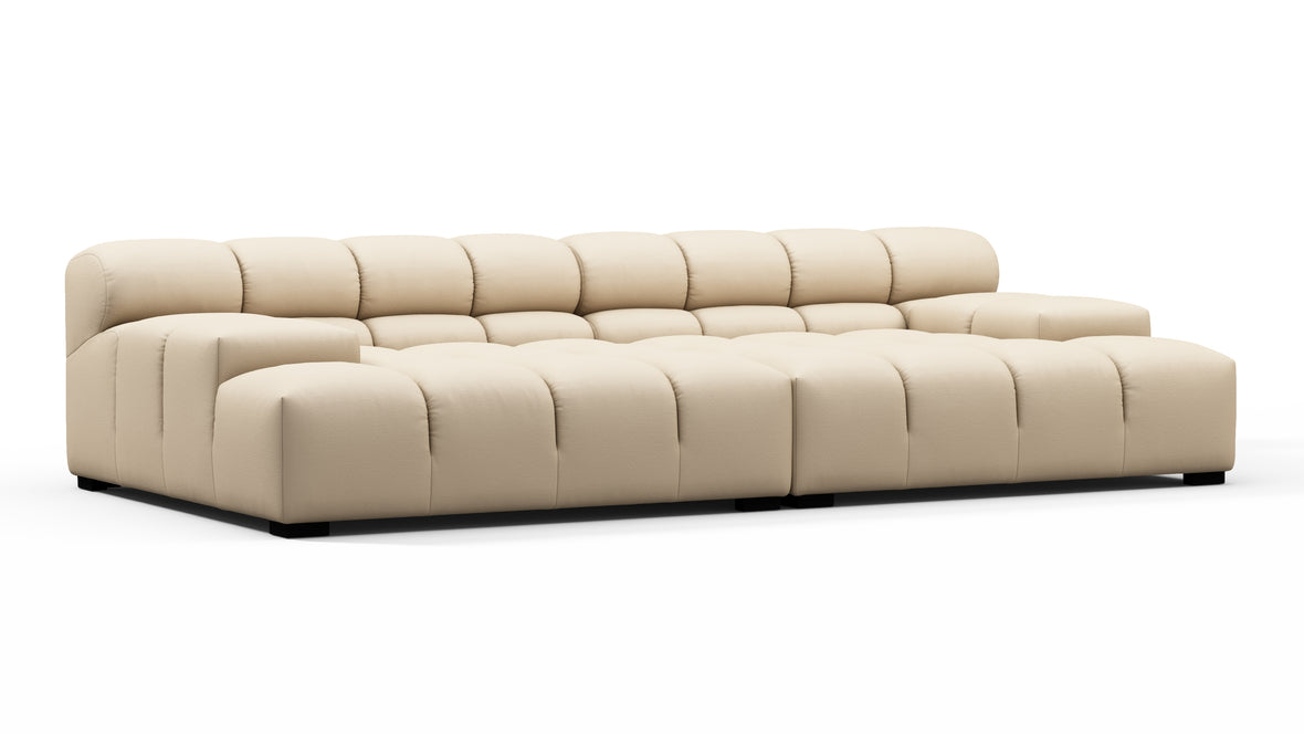 Tufty Outdoor - Tufty Outdoor Sectional, Extra Deep Sofa, Latte Performance Weave