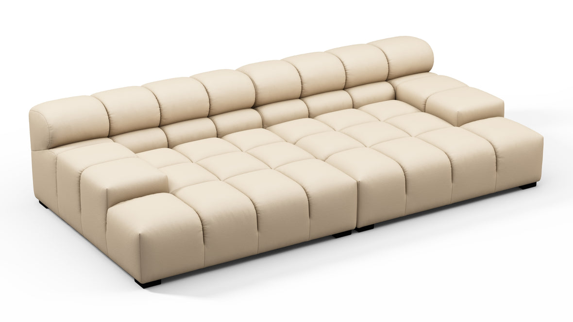 Tufty Outdoor - Tufty Outdoor Sectional, Extra Deep Sofa, Latte Performance Weave
