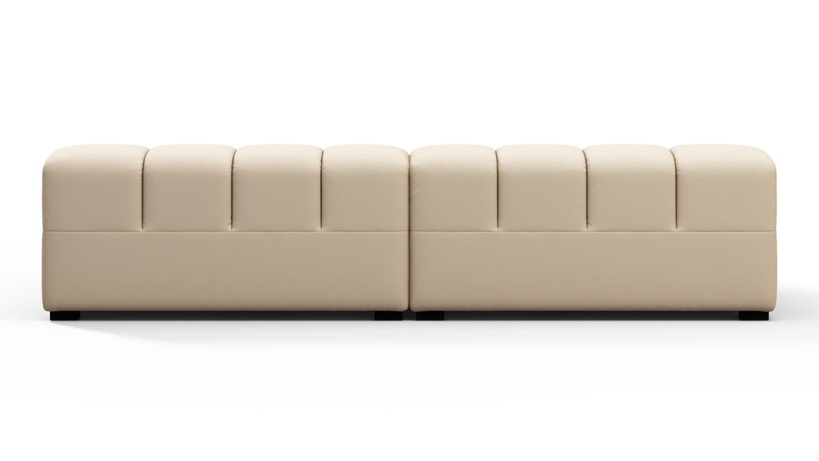 Tufty Outdoor - Tufty Outdoor Sectional, Extra Deep Sofa, Latte Performance Weave