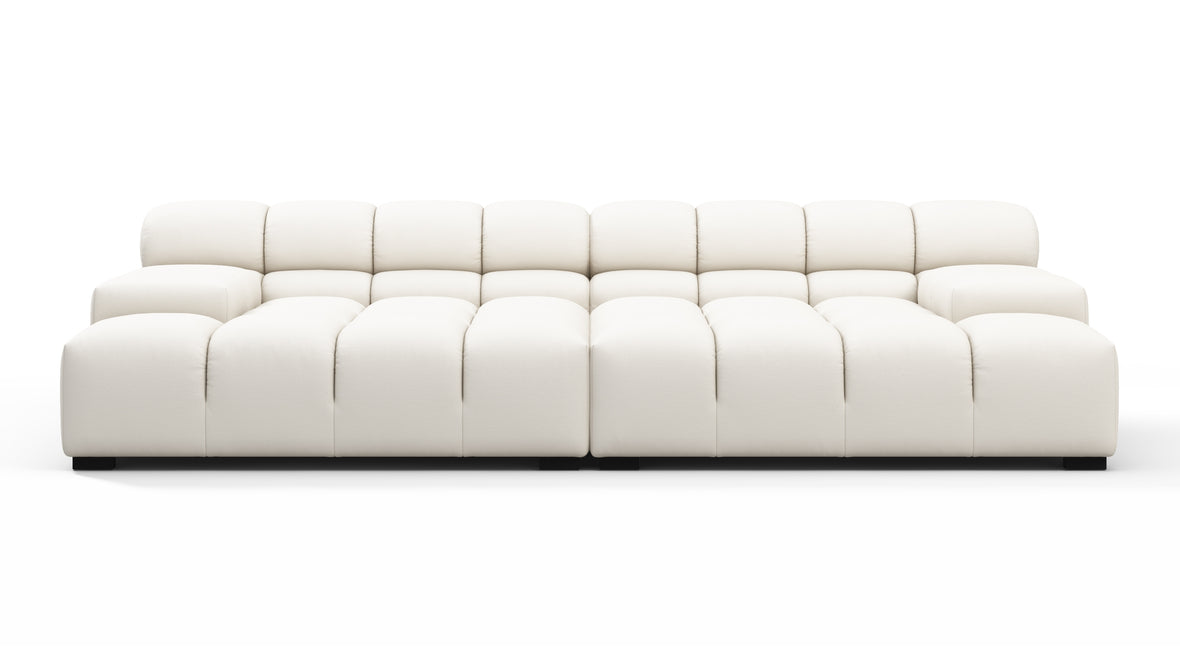 Tufty Outdoor - Tufty Outdoor Sectional, Extra Deep Sofa, Soft White Performance Weave