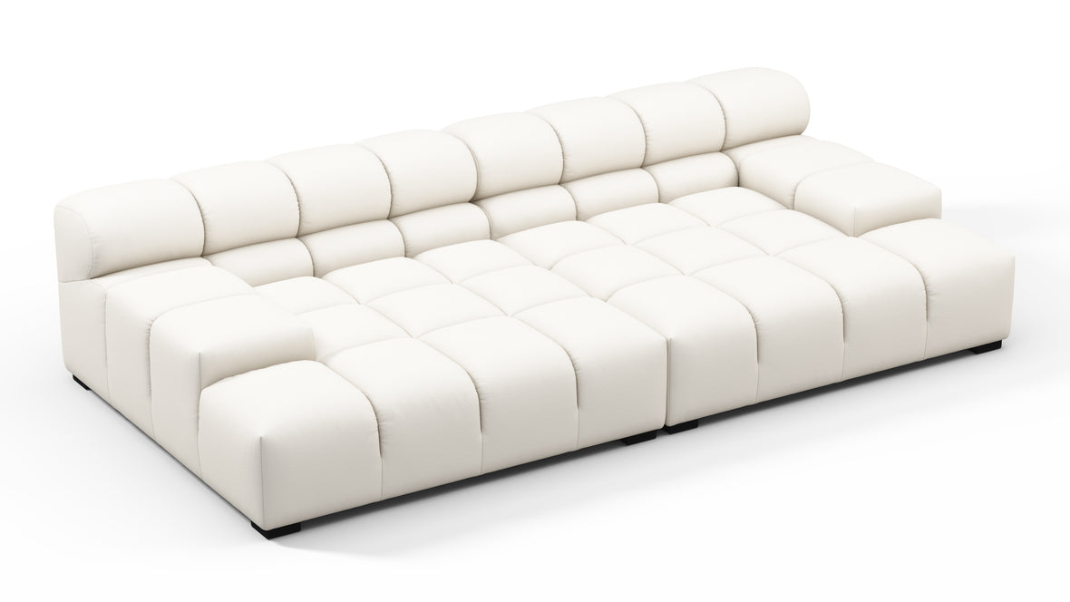 Tufty Outdoor - Tufty Outdoor Sectional, Extra Deep Sofa, Soft White Performance Weave
