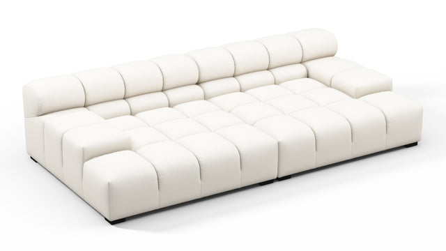 Tufty Outdoor - Tufty Outdoor Sectional, Extra Deep Sofa, Soft White Performance Weave