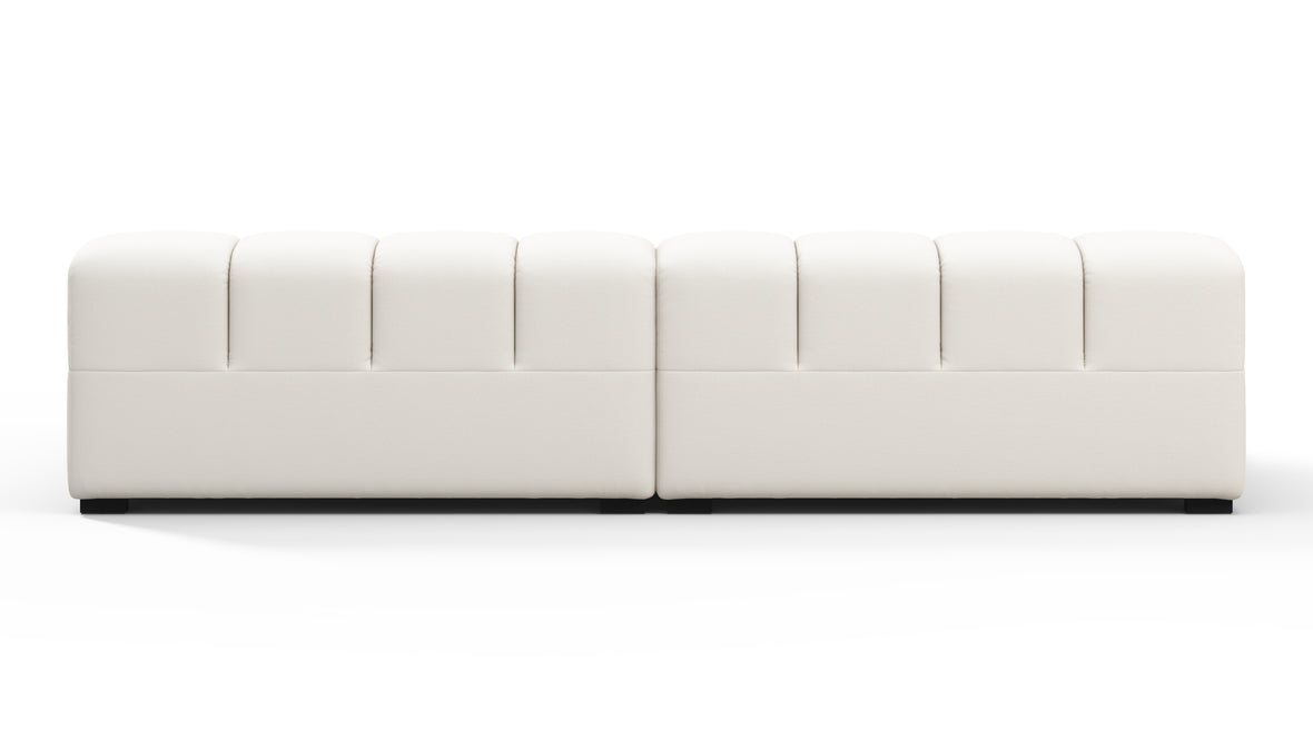 Tufty Outdoor - Tufty Outdoor Sectional, Extra Deep Sofa, Soft White Performance Weave