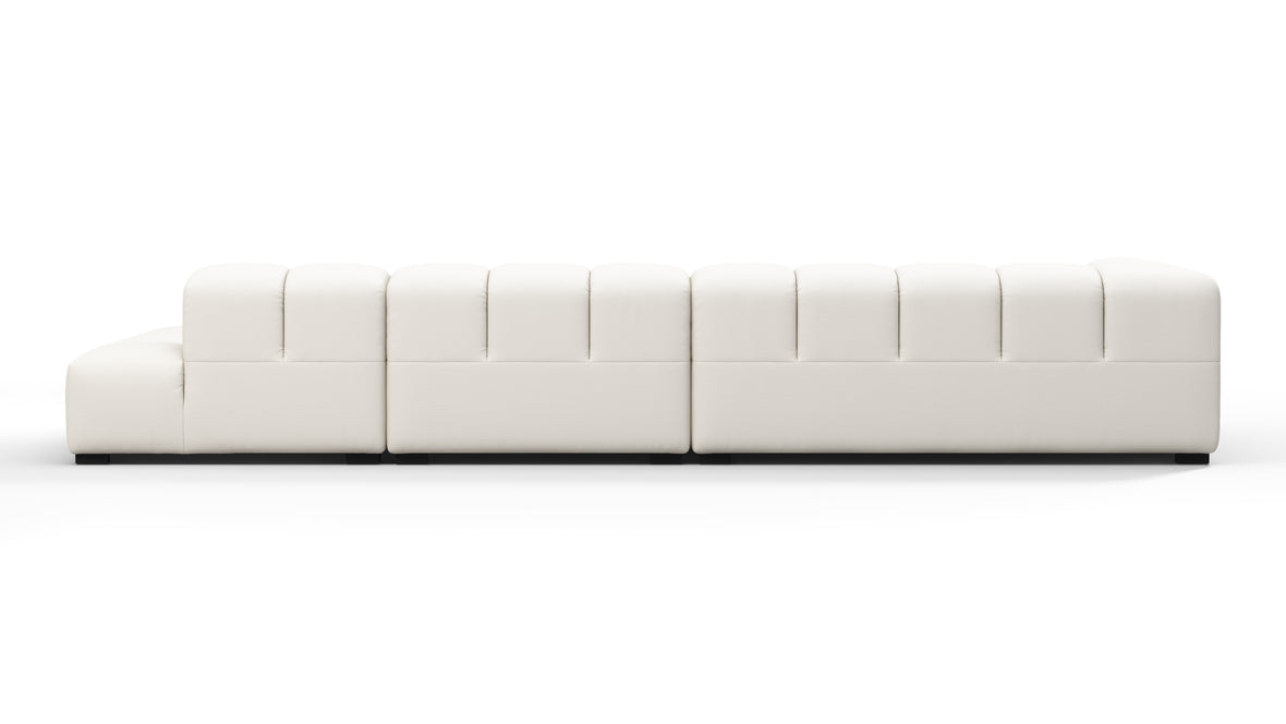 Tufty Outdoor - Tufty Outdoor Sectional, Large, Right Chaise, Soft White Performance Weave