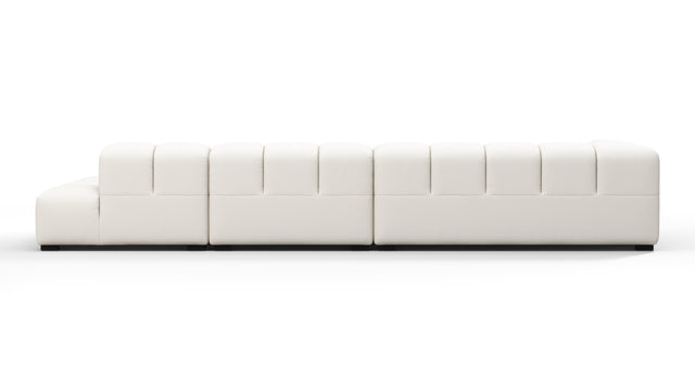 Tufty Outdoor - Tufty Outdoor Sectional, Large, Right Chaise, Soft White Performance Weave