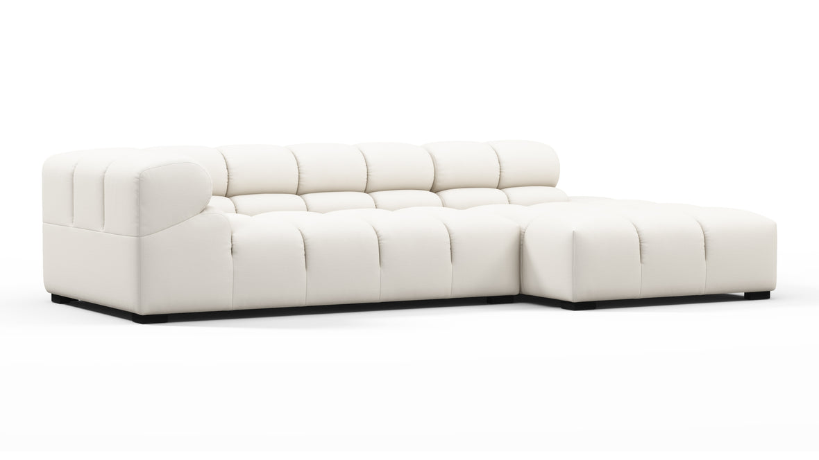 Tufty Outdoor - Tufty Outdoor Sectional, Small L, Right, Soft White Performance Weave