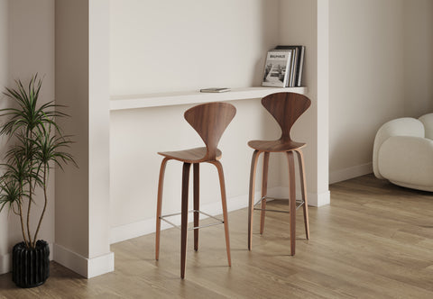 Norman - Norman Bar Stool, Walnut, 29.5