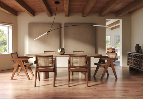 Saturn - Saturn Oval Dining Table, Travertine