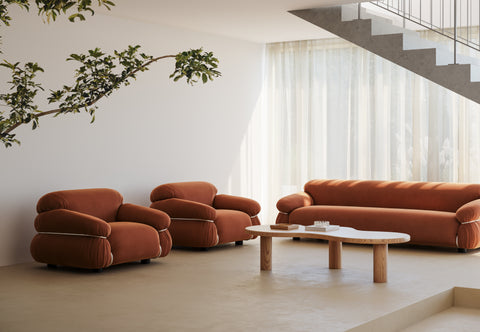 Sesann - Sesann Three Seater Sofa, Spice Velvet