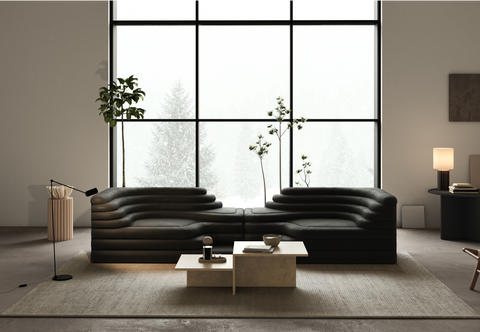 Terrazza - Terrazza Sofa, Left Arm, Black Vegan Leather