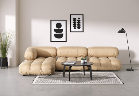 Bellini Sectional - Mario Bellini Sectional, Left Chaise, Ecru Velvet