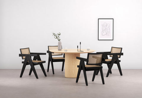 Decelle - Decelle Round Dining Table, Natural Ash, 51in