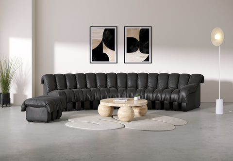 DS 600 - DS 600 Sectional, Combination 2, Right Arm, Black Vegan Leather