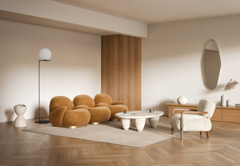 Pacha - Pacha Sofa, Caramel Plush Velvet