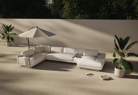 Alessio - Alessio Outdoor Module, Three Seater Sofa, Left Arm, Shell Performance Weave