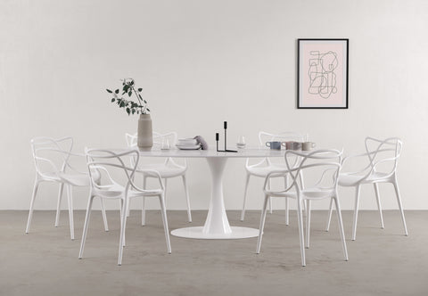 Aarhus - Aarhus Oval Dining Table, Calacatta Marble, 77