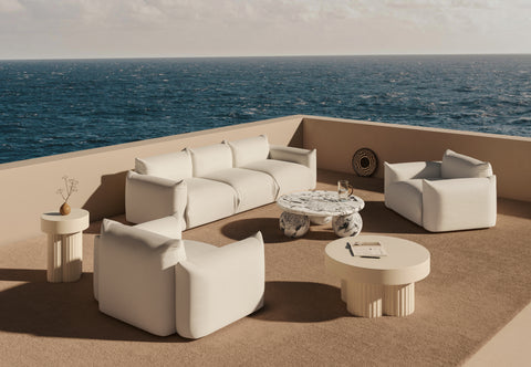 Marenco Outdoor - Marenco Outdoor Three Seater Sofa, Soft White Performance Weave
