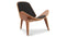 Shell - Wegner Shell Lounge Chair, Walnut and Black Premium Leather