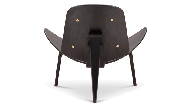 Shell - Wegner Shell Lounge Chair, Black and Black Premium Leather