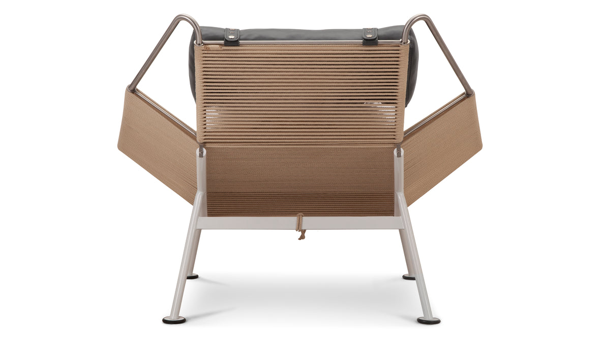 Halyard - Halyard Lounge Chair, Midnight Black Premium Leather and Icelandic Sheepskin