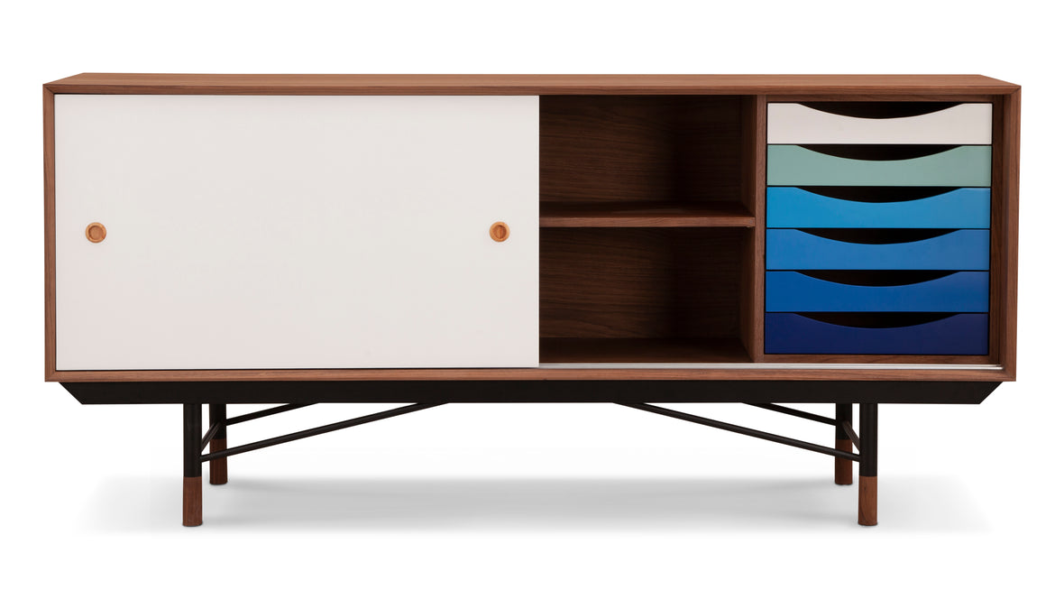 Finn Juhl - Finn Juhl Credenza, Walnut and Blue