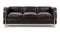Corbusier - Corbusier Petit Modele Three Seater Sofa, Midnight Black Premium Leather