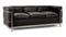 Corbusier - Corbusier Petit Modele Three Seater Sofa, Midnight Black Premium Leather