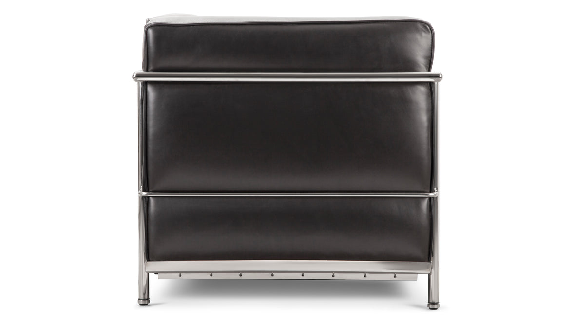 Corbusier - Corbusier Petit Modele Three Seater Sofa, Midnight Black Premium Leather