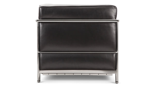 Corbusier - Corbusier Petit Modele Three Seater Sofa, Midnight Black Premium Leather