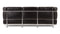 Corbusier - Corbusier Petit Modele Three Seater Sofa, Midnight Black Premium Leather