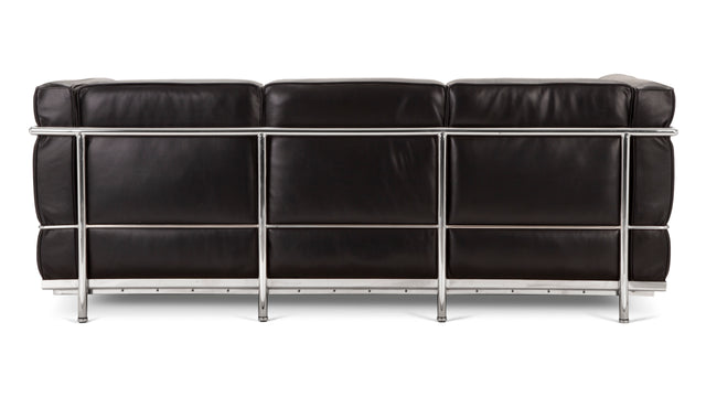 Corbusier - Corbusier Petit Modele Three Seater Sofa, Midnight Black Premium Leather