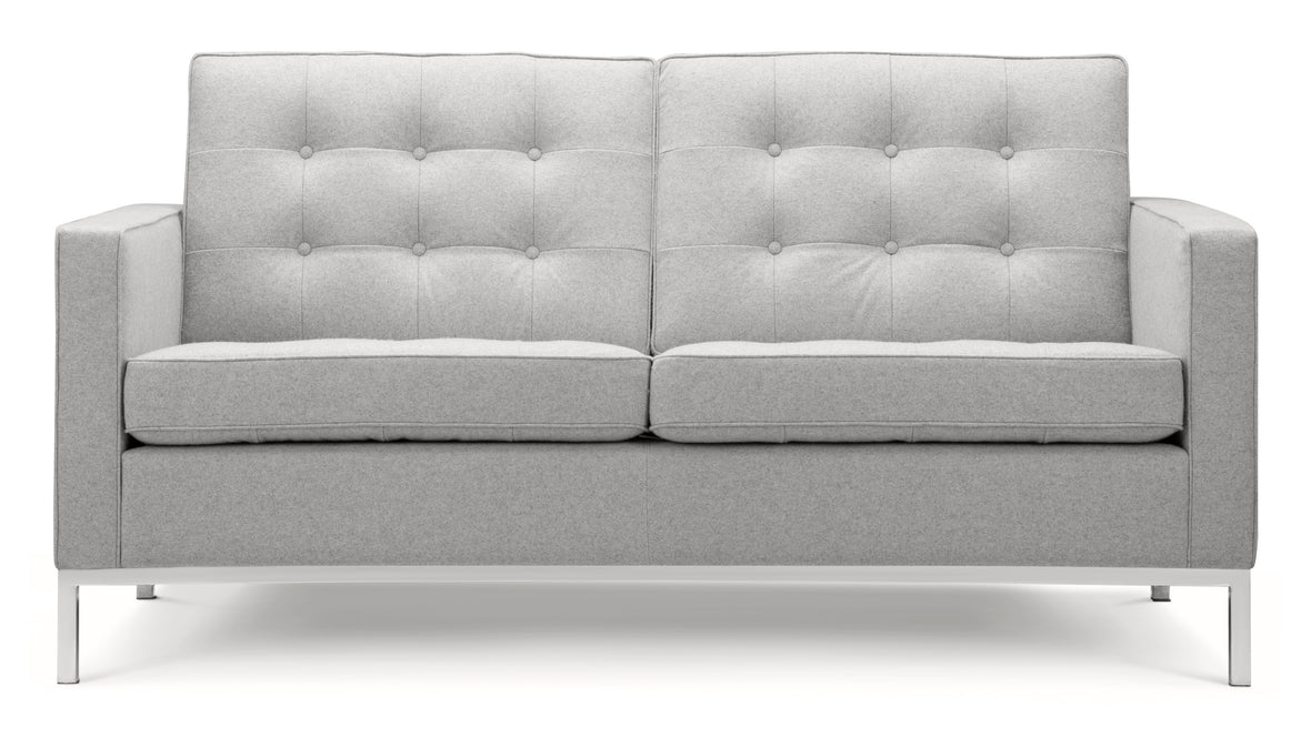 Florence - Florence Two Seater Sofa, Light Gray Wool