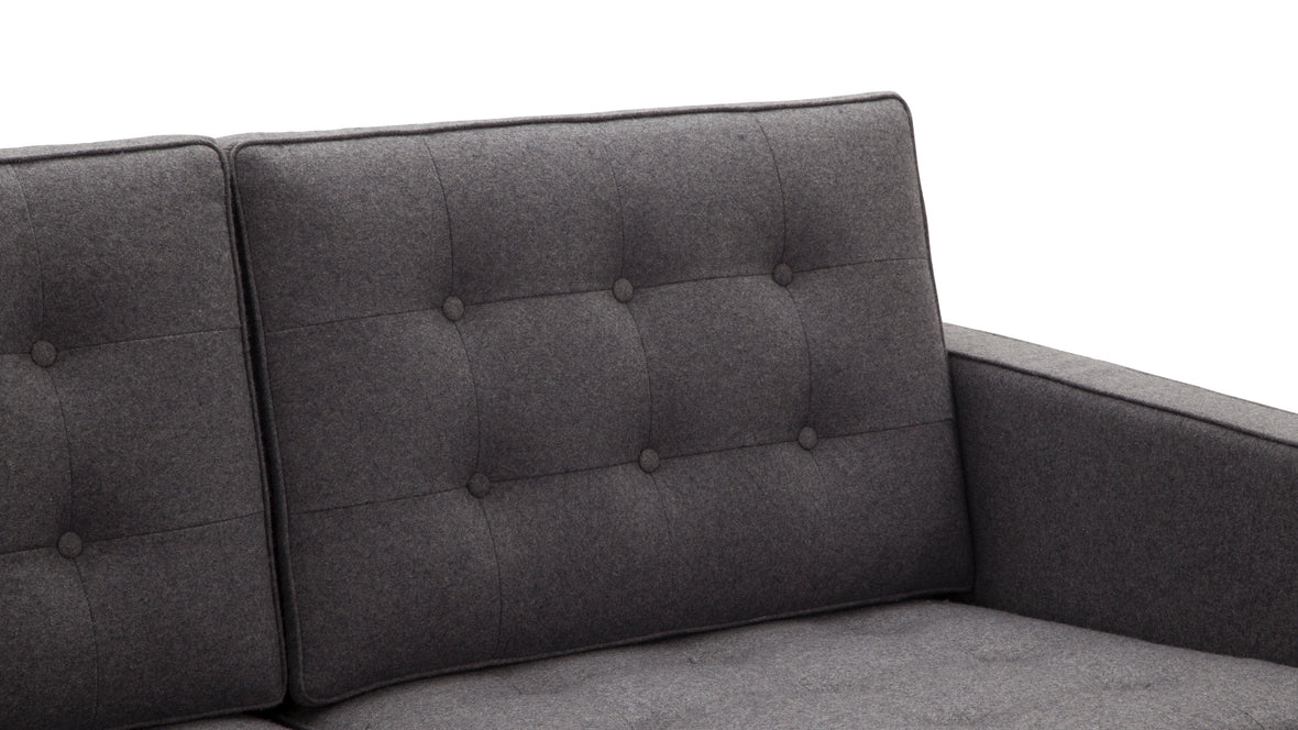 Florence - Florence Two Seater Sofa, Dark Gray Wool