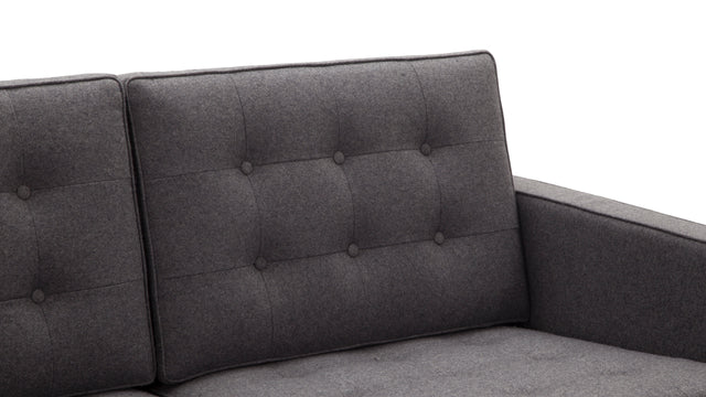 Florence - Florence Two Seater Sofa, Dark Gray Wool