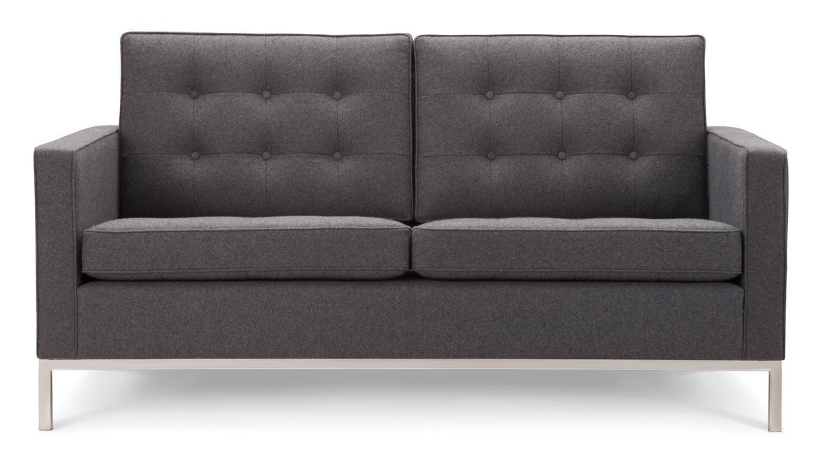 Florence - Florence Two Seater Sofa, Dark Gray Wool