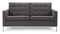 Florence - Florence Two Seater Sofa, Dark Gray Wool