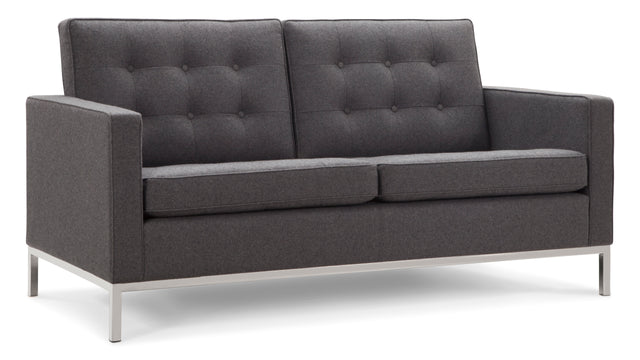 Florence - Florence Two Seater Sofa, Dark Gray Wool