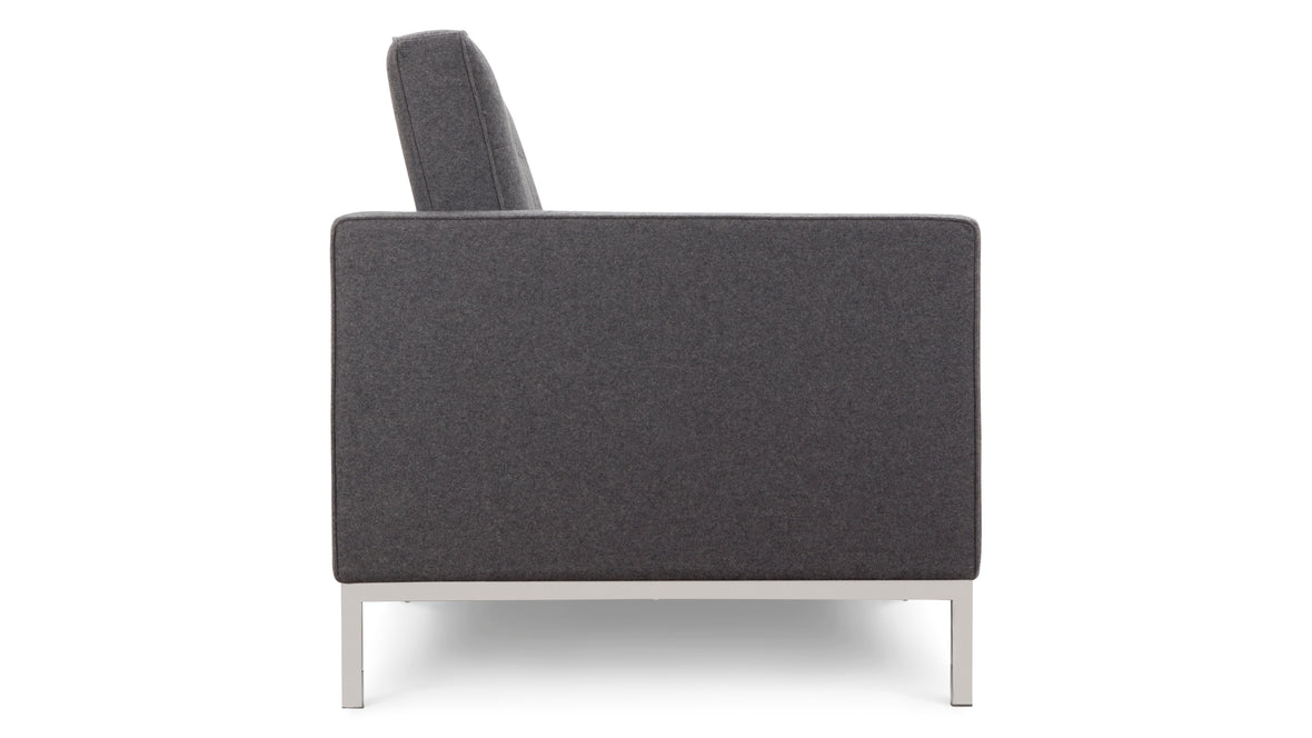 Florence - Florence Two Seater Sofa, Dark Gray Wool