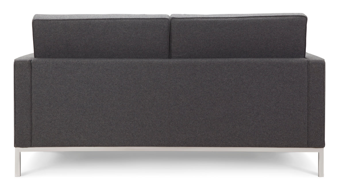 Florence - Florence Two Seater Sofa, Dark Gray Wool