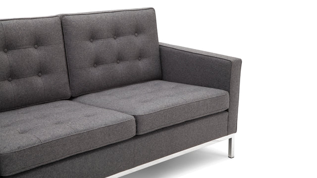 Florence - Florence Three Seater Sofa, Dark Gray Wool