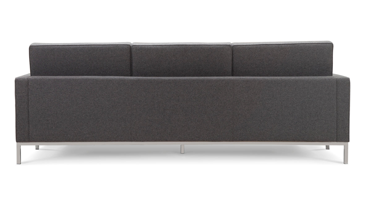 Florence - Florence Three Seater Sofa, Dark Gray Wool